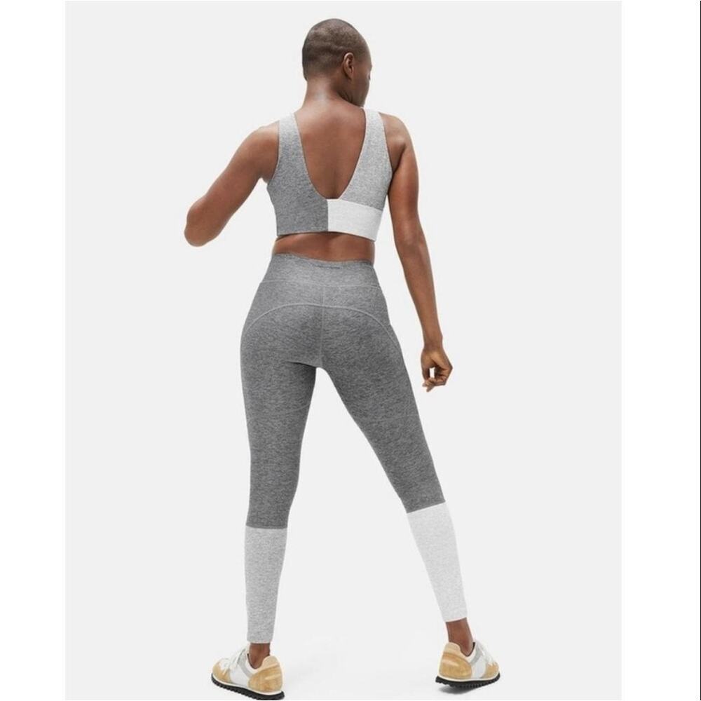 Outdoor Voices 7/8 Dipped Warmup Graphite Gray Colorblock Leggings Size Medium - Picture 2 of 6